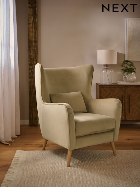 Soft Velvet Camel Pendry Grande Highback Armchair (AN3317) | €490