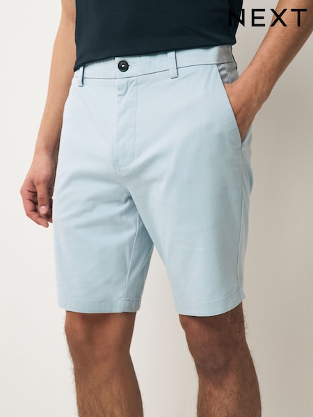 Aqua Blue Slim Fit Stretch Chinos Shorts (AN3421) | ₪69