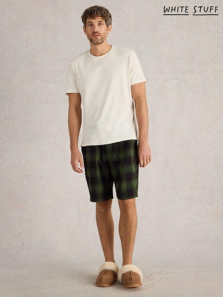 White Stuff Green 100% Cotton Moorland Flannel Pyjamas Shorts (AN3427) | €21.50