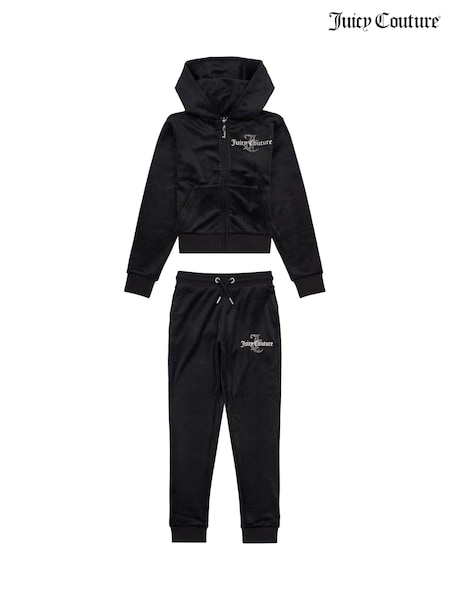 Juicy Couture Black Girls Diamante Hoodie & Slim Tracksuit Set (AN3437) | ₪603 - ₪724