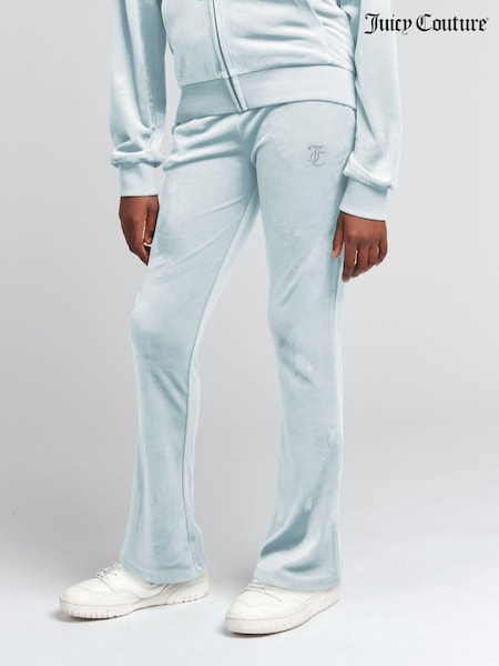 Juicy Couture Aqua Blue Girls Diamanté Bootcut Joggers (AN3438) | €95
