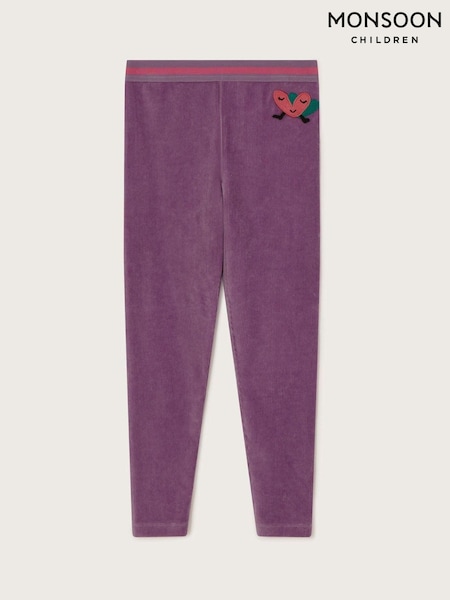 Monsoon Purple Rib Velour Leggings (AN3473) | €18 - €22