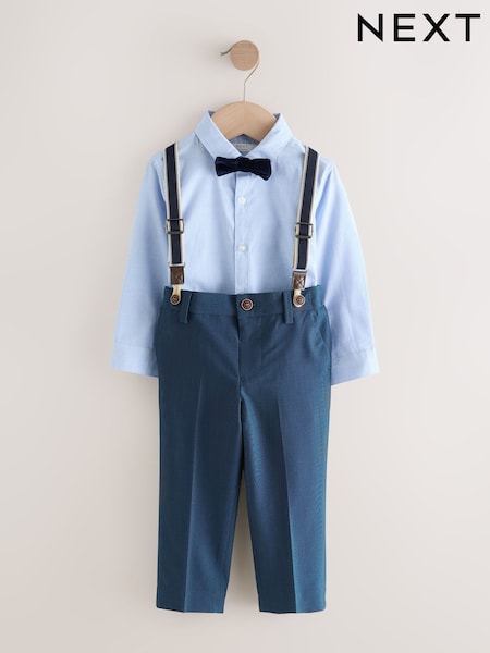 Blue Shirt Trousers Braces and Bow Tie Set (3mths-9yrs) (AN3606) | OMR19 - OMR21