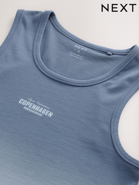 Blue 100% Cotton Dip Dye Vest (AN3617) | R$ 210