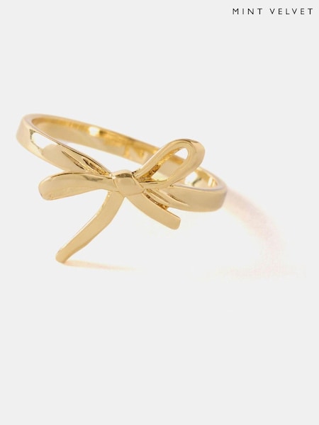 Mint Velvet Gold Tone Bow Ring (AN3630) | €50