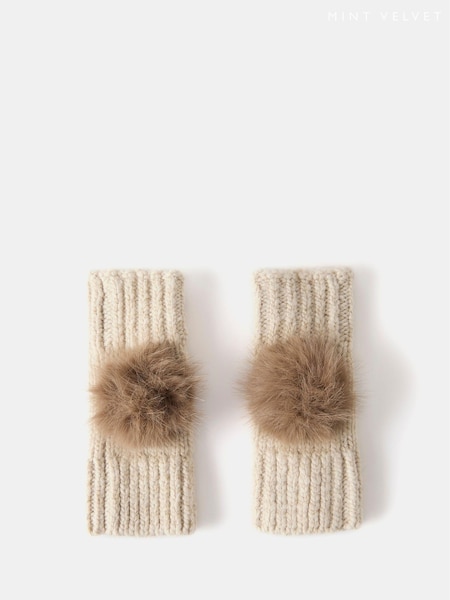 Mint Velvet Knit Pom Pom Hand Warmers (AN3648) | 182 LEI