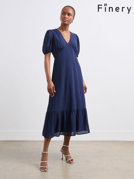 Finery Navy Loretta Georgette Midi Dress (AN3703) | €45