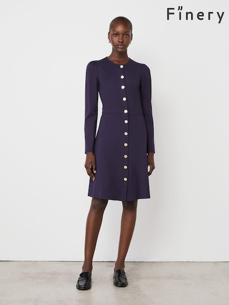 Finery Navy Blake Ponte Jersey Midi Dress (AN3719) | AZN 148