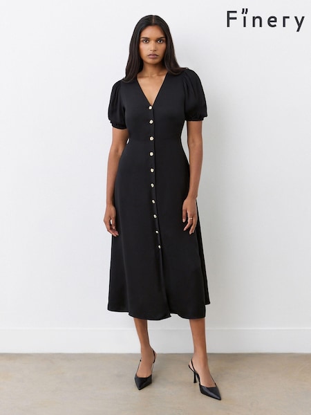 Finery Kimberley Crepe Long Sleeve Midi Dress (AN3744) | 123 €