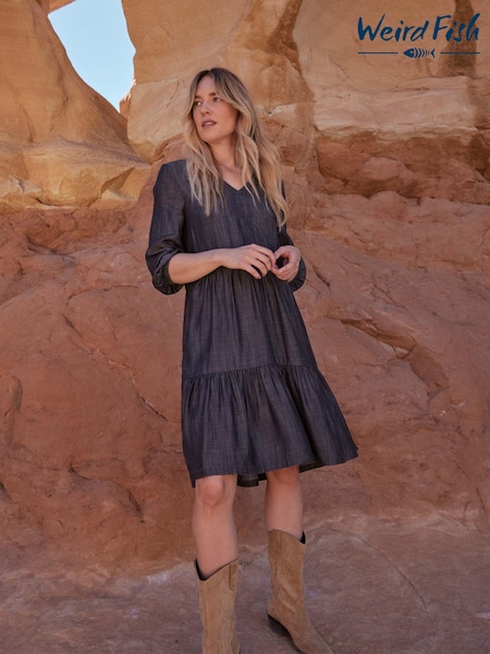 Weird Fish Hannah Tiered Tencel Dress (AN3787) | ‏145 د.إ.‏
