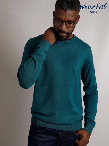 Weird Fish Blue Noah Crew Neck Jumper (AN3846) | €79