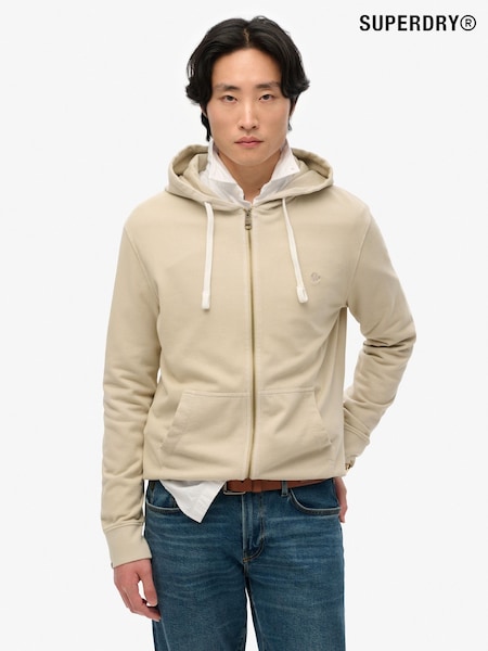 Luonnollinen - Superdry Classic Essential Zip 100% Cotton Hoodie (AN3881) | €87