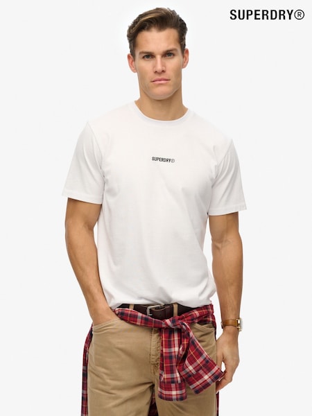 Superdry White Micro Logo 100% Cotton T-Shirt (AN3886) | R$ 265