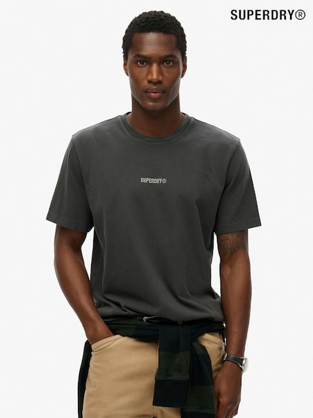 Superdry Black Micro Logo 100% Cotton T-Shirt (AN3888) | R$ 265