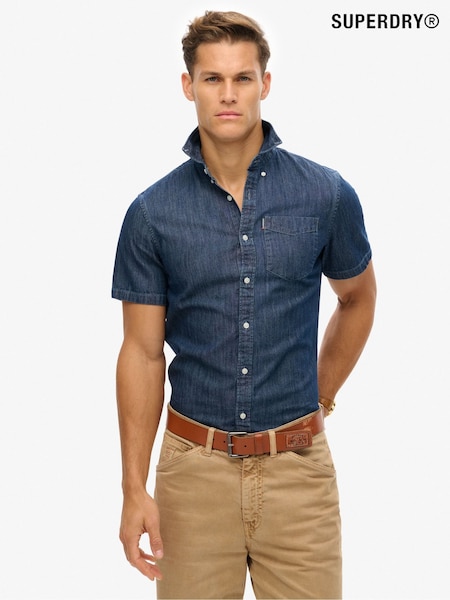Superdry Sky Blue Essential 100% Cotton Denim Shirt (AN3890) | €68