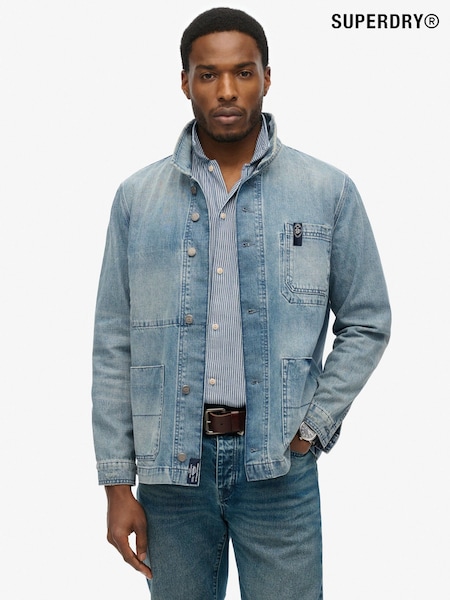 Superdry Blue Merchant Denim Worker 100% Cotton Jacket (AN3893) | €108