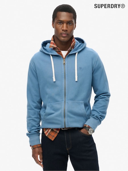 Superdry Blue Classic Essential Zip 100% Cotton Hoodie (AN3912) | 34,530 Ft