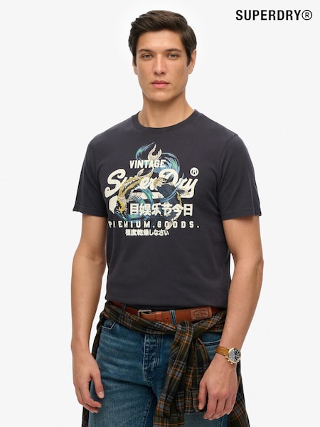 Superdry Grey VL Tokyo Relaxed 100% Cotton T-Shirt (AN3924) | R$ 295