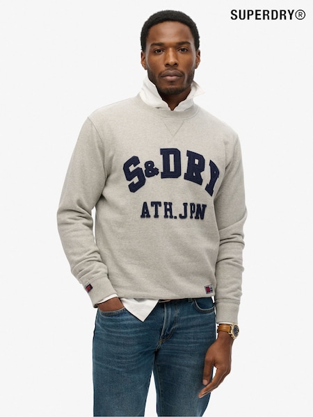 Superdry Grey Vintage Athletic Crew Neck 100% Cotton Sweatshirt (AN3926) | R$ 545