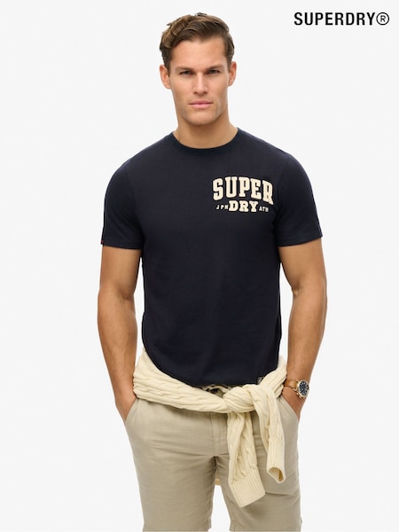 Superdry Blue Vintage Athletic 100% Cotton T-Shirt (AN3928) | €53