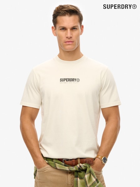 Superdry White Utility Sport Graphic 100% Cotton T-Shirt (AN3938) | €46