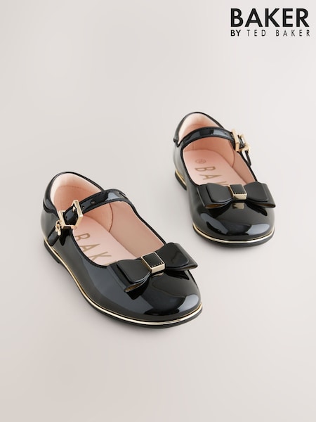 Baker by Ted Baker Girls Back to School Patent Mary Jane Black Shoes with Bow (AN3939) | 51 € - 57 €