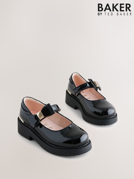 Baker by Ted Baker Girls Back to School Chunky Mary Jane Black Shoes with Bow (AN3944) | 72 € - 75 €