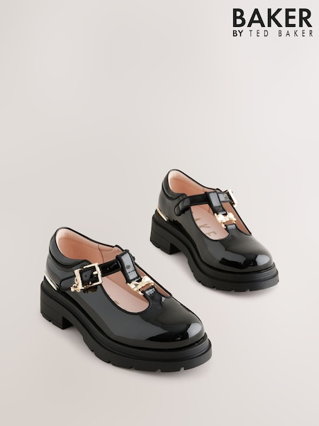 Baker by Ted Baker Girls Back to School Patent T-Bar Chunky Mary Jane Black Shoes (AN3946) | 62 € - 66 €