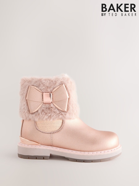 Baker by Ted Baker Girls Faux Fur Cuff Boots with Bow (AN3950) | €63