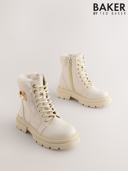 Baker by Ted Baker Girls Embossed Lace-Up Chunky Boots (AN3962) | AED347 - AED359
