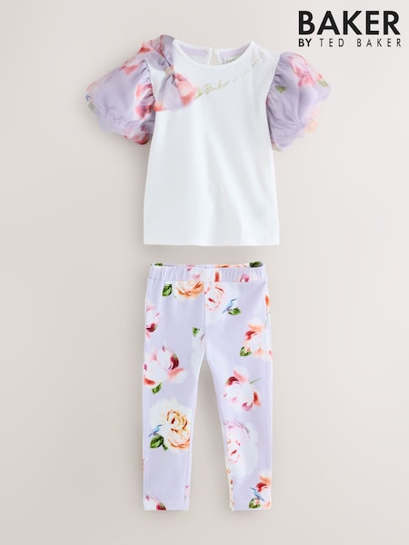 Baker by Ted Baker Organza Sleeve Bow Detail Top & Legging 2 Piece Set (AN3981) | € 43 - € 47