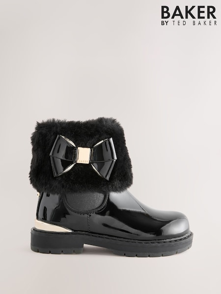 Baker by Ted Baker Girls Faux Fur Cuff Boots with Bow (AN3984) | €63