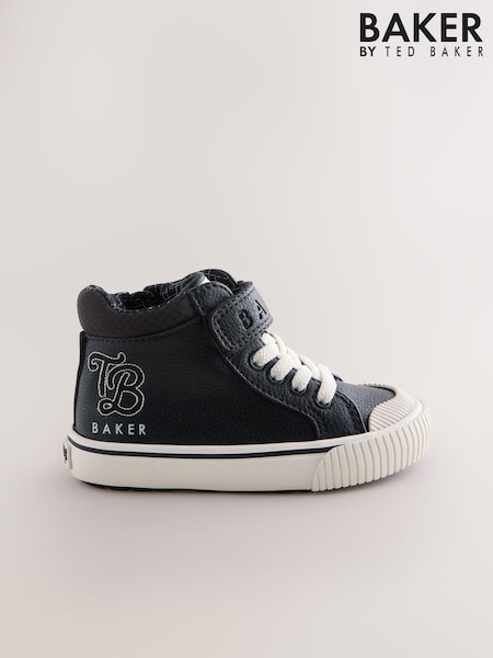 črna - Baker by Ted Baker Boys Lace-Up Varsity High Top Trainers (AN3986) | € 50