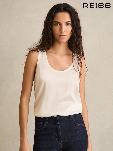 Reiss White Ruby Silk-Front Cami Top (AN3988) | €125