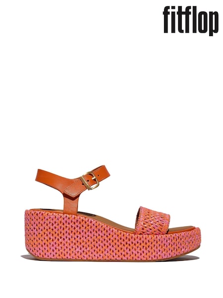 FitFlop Orange Platforms Woven Wedge Ankle Strap Sandals (AN4032) | €143