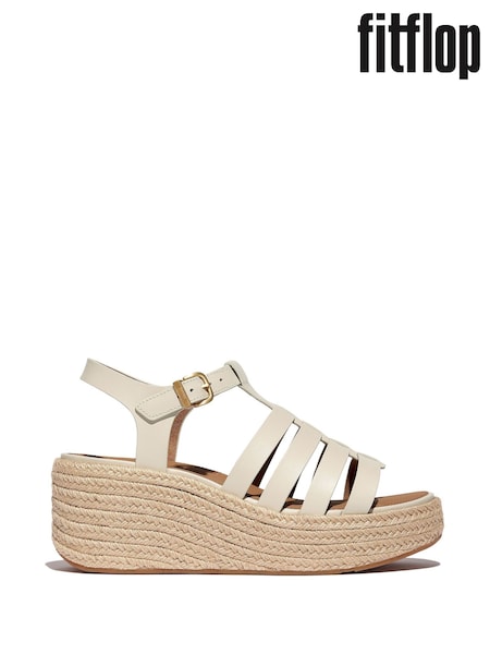 FitFlop Cream Platfforms Leather Fisherman Wedge Sandals (AN4054) | €147