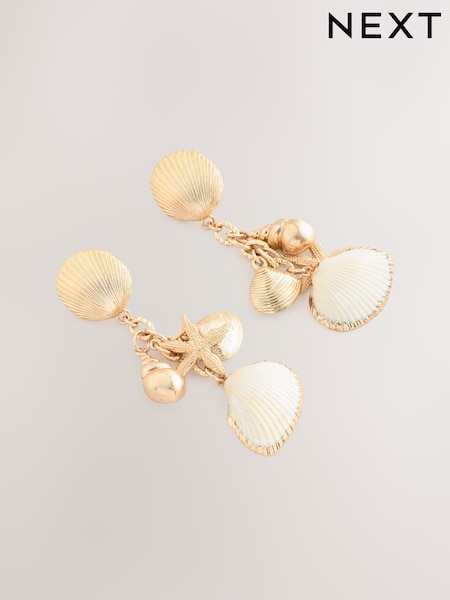 גוון זהוב - Shell Drop Earrings (AN4080) | ‏53‏₪