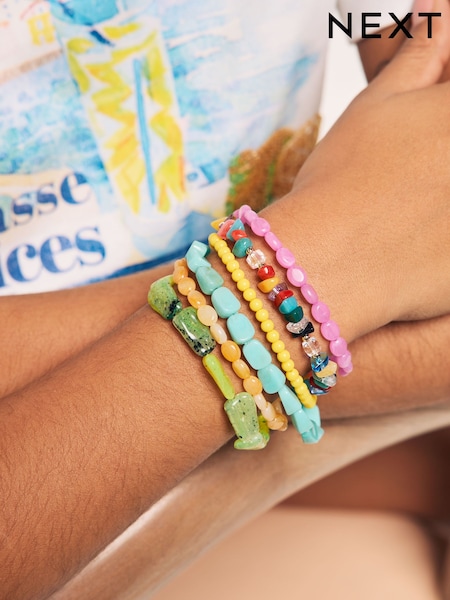 Multicoloured Beaded Stretch Bracelet (AN4089) | €16