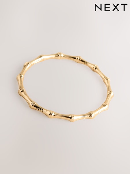 Gold Tone Bamboo Effect Bangle (AN4091) | €20
