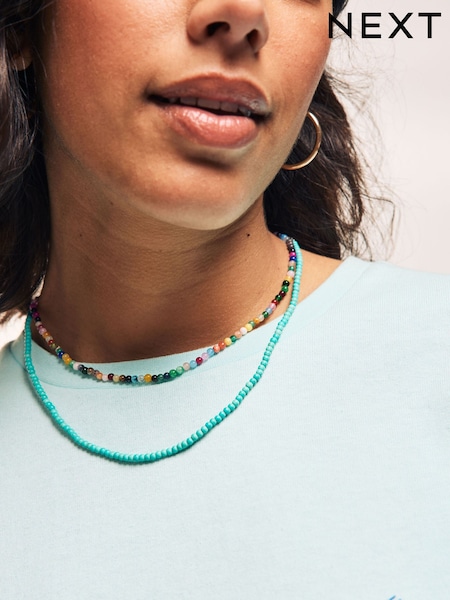 Türkisblau - Mini Beaded Necklace (AN4097) | 15 €