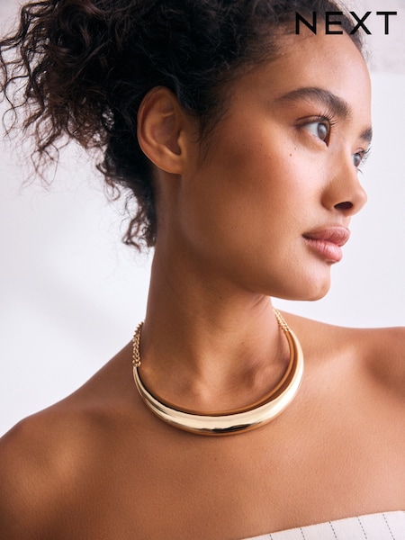 Gold Tone Statement Torque Necklace (AN4098) | €19