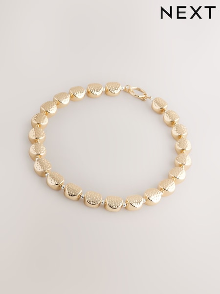 Gold Tone Chunky Hammered Necklace (AN4100) | €20