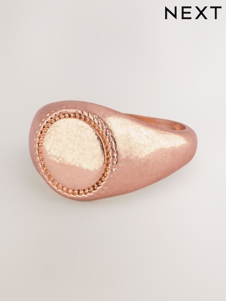 Gold Tone Signet Pinky Ring (AN4111) | €8.50