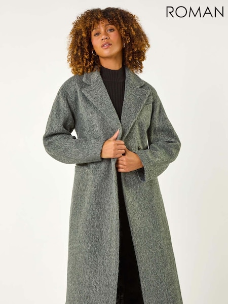 Roman Grey Longline Brushed Double Breasted Coat (AN4165) | 5,407 UAH
