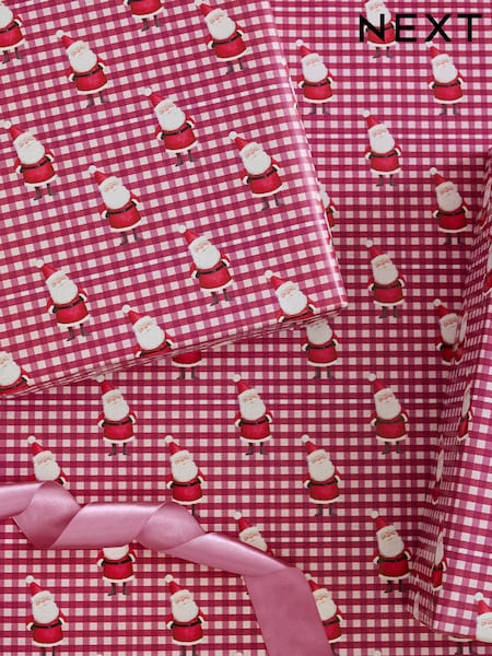 Red Gingham Santa Standard Width, 15m Christmas Wrapping Paper (AN4353) | €10.50