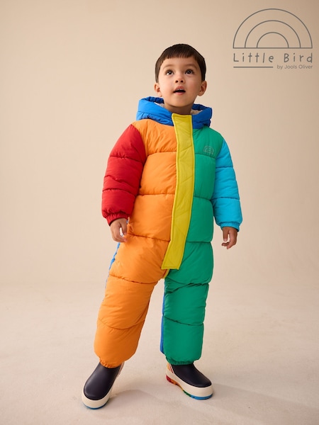 Little Bird by Jools Oliver Multi Rainbow Shower Resistant Colourblock Snowsuit (AN4482) | AED291 - AED326