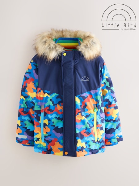 Little Bird by Jools Oliver Multi Shower Resistant Camo Padded Coat with Faux Fur Hood (AN4494) | R$ 535 - R$ 575