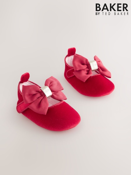 Roșu - Baker by Ted Baker Bebeluș Fete Padders Pantofi With Fundă (AN4510) | 149 LEI