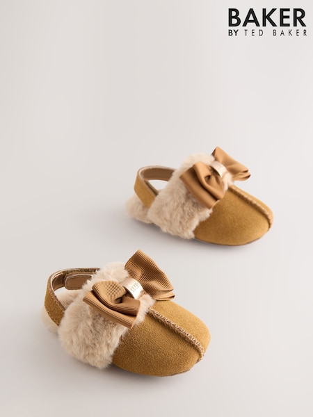 Baker by Ted Baker Baby Girls Faux Fur Trim Padders Mules (AN4513) | €25