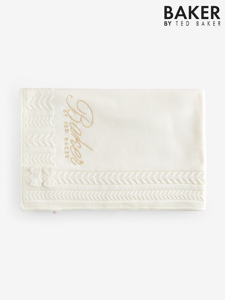 Cream - Baker by Ted Baker Cable Knit Fleece Blanket (AN4525) | € 39